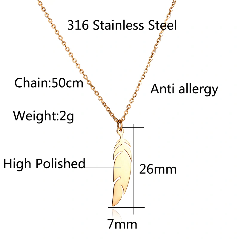 18K Feather Ladies Fine Clavicle Chain