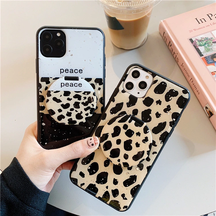 Compatible with Apple , Mirror Holder 8plus Apple X Mobile Phone Case Cute 11pro Leopard Print Application