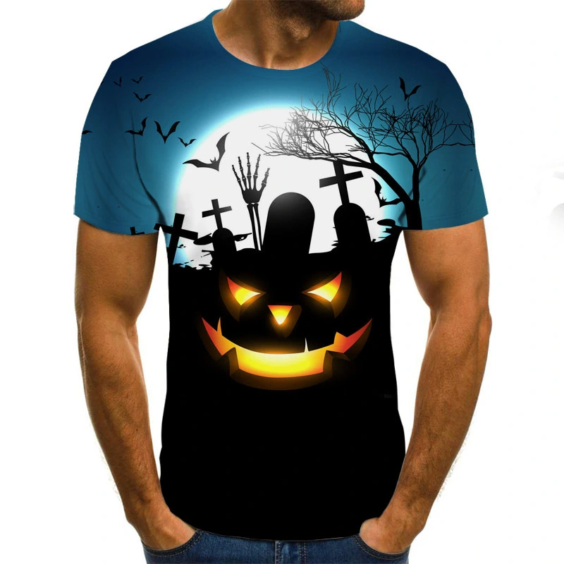 Pumpkin Monster 3D Digital Print Men's Short Sleeve T-shirt