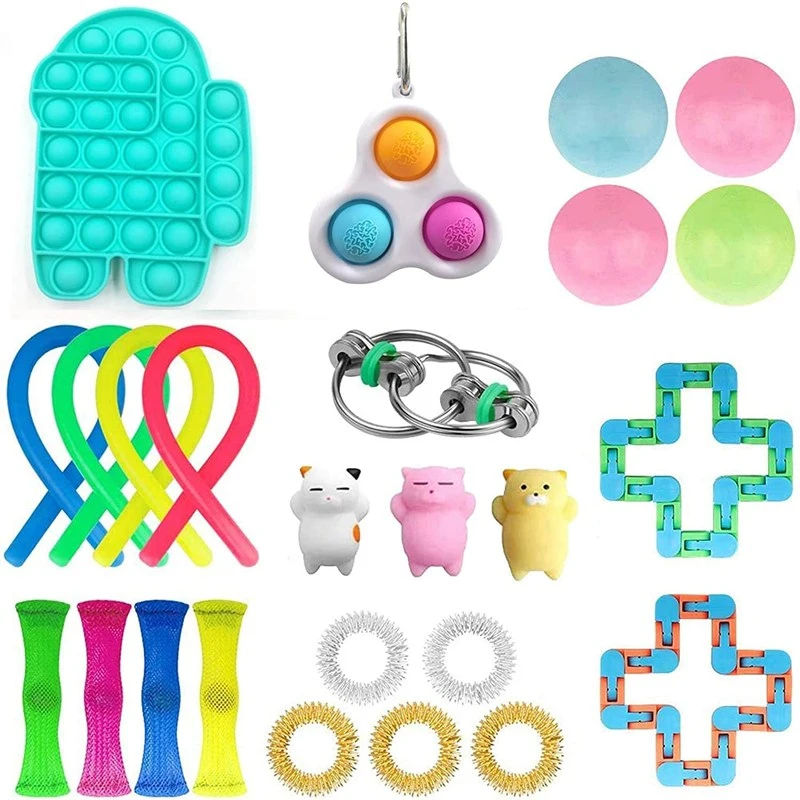 Toys Set Anti Stress Box Strings Marble Relief Gift Adults Children Antistress Relief Fidget Toy Pack