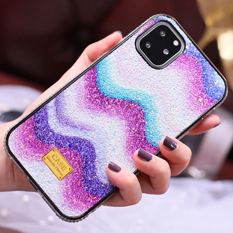 Compatible with Apple , Diamond-Studded Mobile Phone Case Skinning Creativity