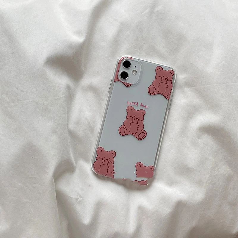 Compatible with Apple, Ns Wind Cute Pinch Bear Suitable For Iphone11pro Xsmax XR 78p Se2 12mini Mobile Phone Case