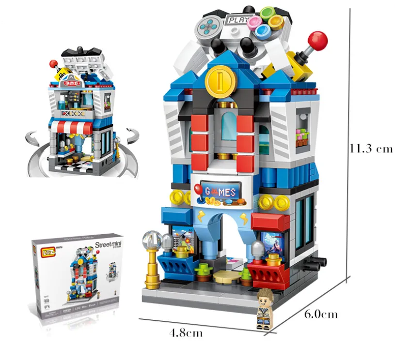 Street view of small particles building blocks
