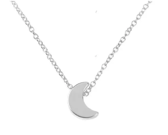 Thick Moon Pendant Necklace