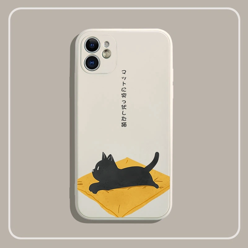 Compatible with Apple, Couple Cat IPhone Case Iiquid Silicone