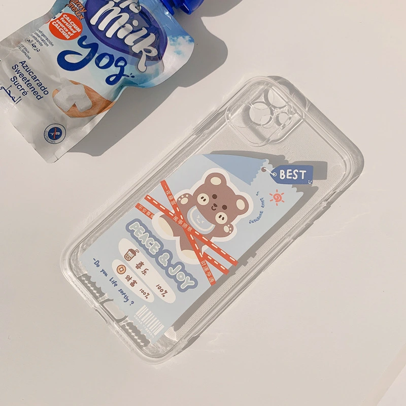 Compatible with Apple, Compatible with Apple , Bear Apple Iphone12 Mobile Phone Case Xs Max Fine Hole 8p Silicone Sleeve XR Anti-Drop Cartoon 11pro Applicable