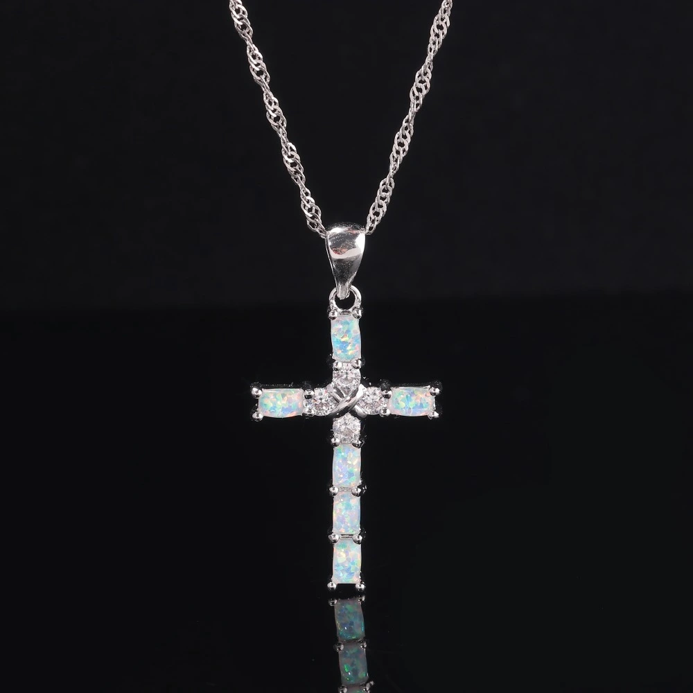 Ladies Cross Pendant Necklace