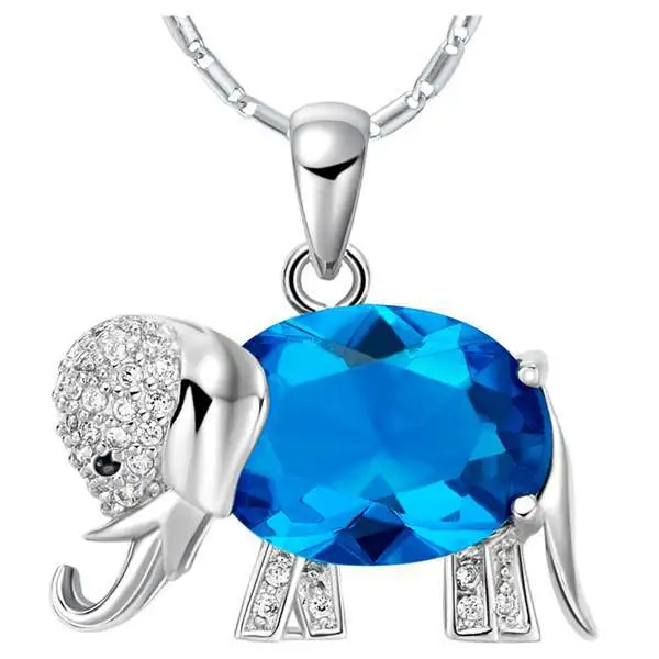 Foreign trade Necklace 925 silver plated 18K Gold Pendant Fashion European elephant diamond super flash