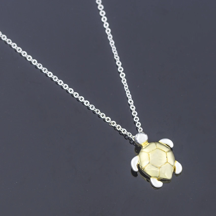 Fashion creative cute golden turtle pendant necklace