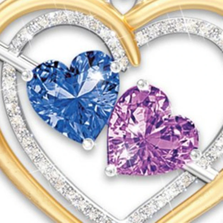 Love Heart Shaped Two-tone Pendant