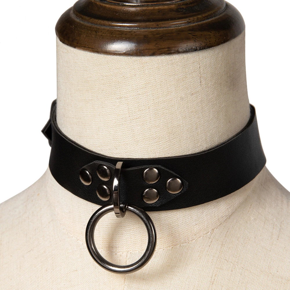 Neutral Super Cool Rivet Collar With Handmade Punk Necklace