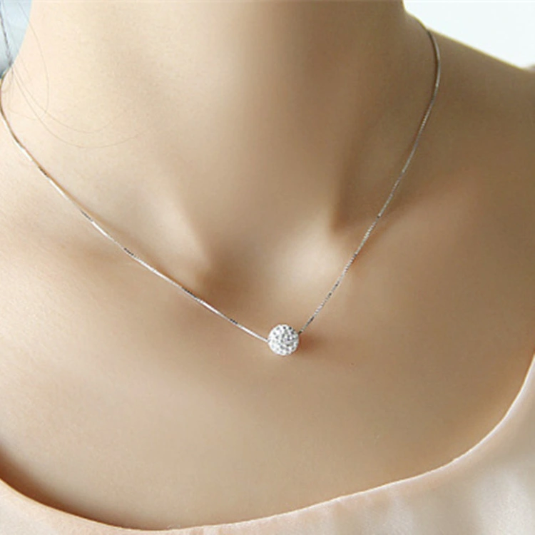 Crystal Transfer Pearl Women's Necklace Simple Japanese and Korean Personality Ornament Pendant Accessories Clavicle Chain