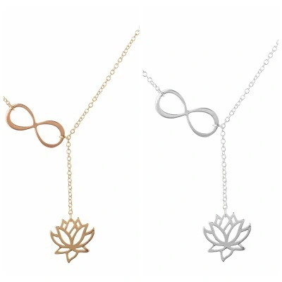 Europe and the United States hot sale simple digital letter 8 word necklace female clavicle chain hollow lotus necklace