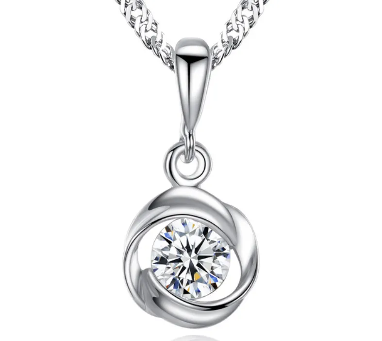 Sterling silver necklace with 3A zircon