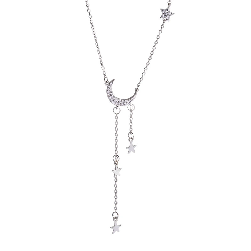 Star and Moon Tassel Necklace
