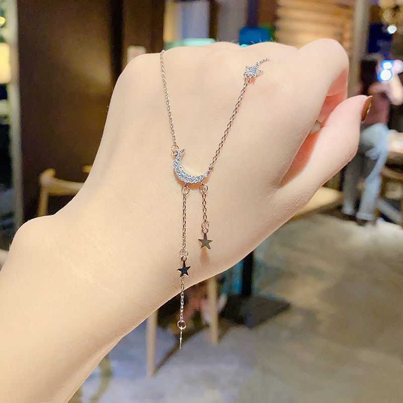 Star and Moon Tassel Necklace