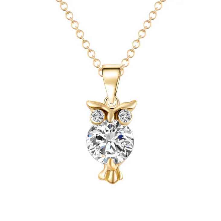 Owl zircon necklace