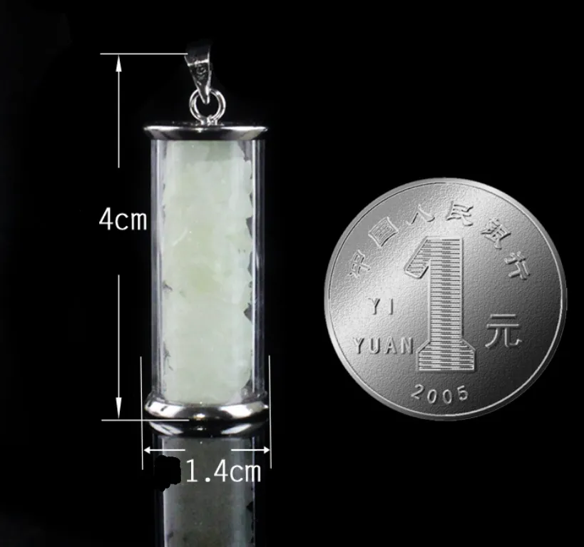 Fluorescent Wishing Bottle Pendant Glass Drifting Bottle Necklace Night Light Stone Pendant