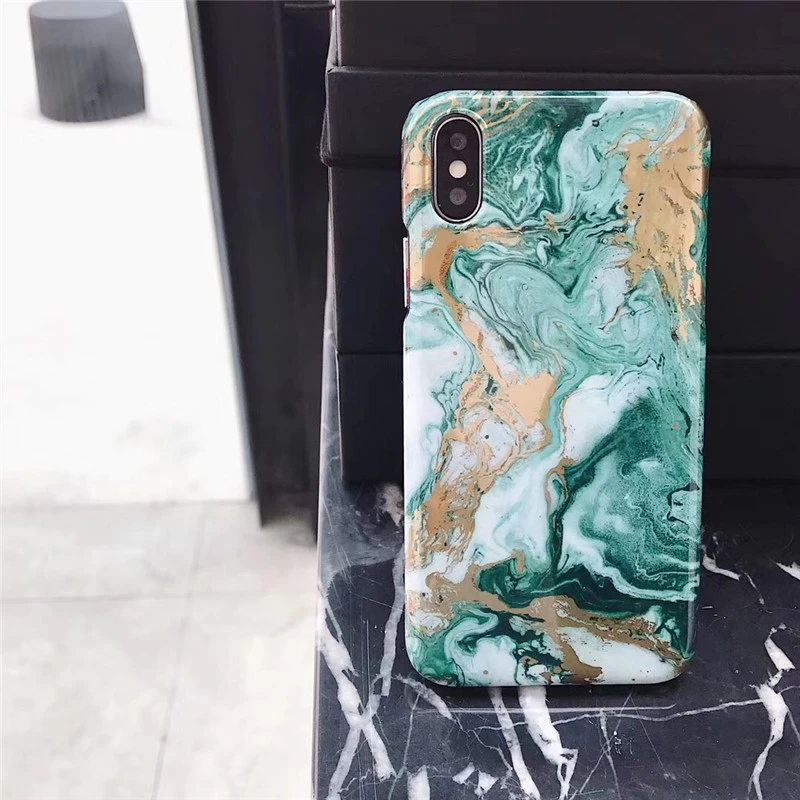 Green Black Marble Phone Case