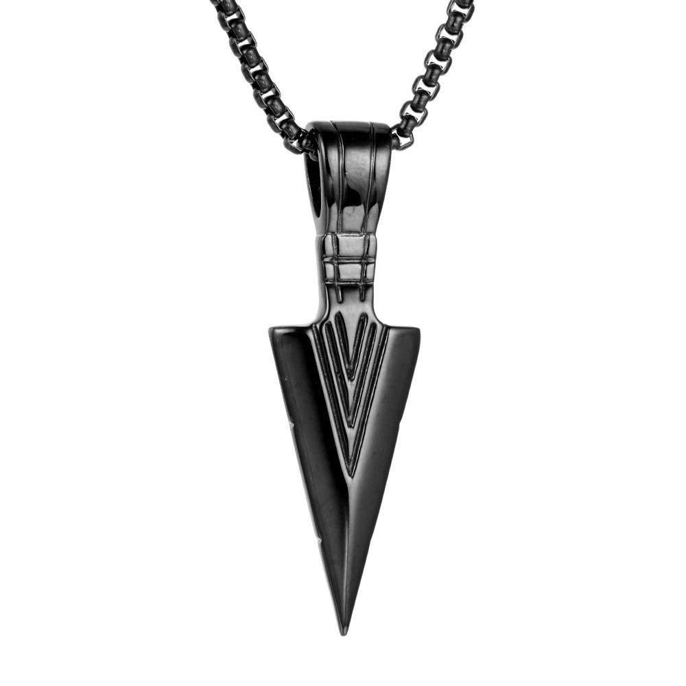 Fashion Arrow Titanium Steel Triangle Pendant Necklace