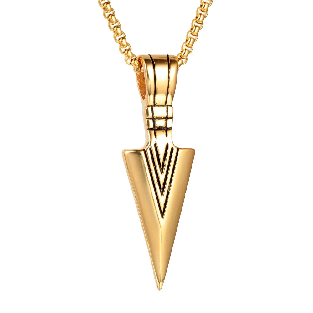 Fashion Arrow Titanium Steel Triangle Pendant Necklace