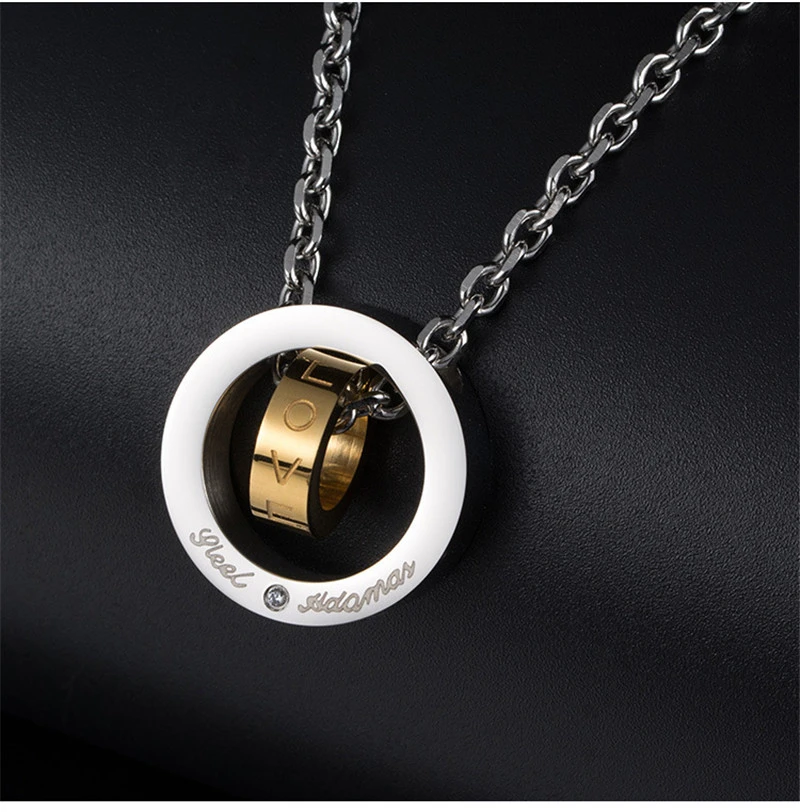 Double ring hipster necklace