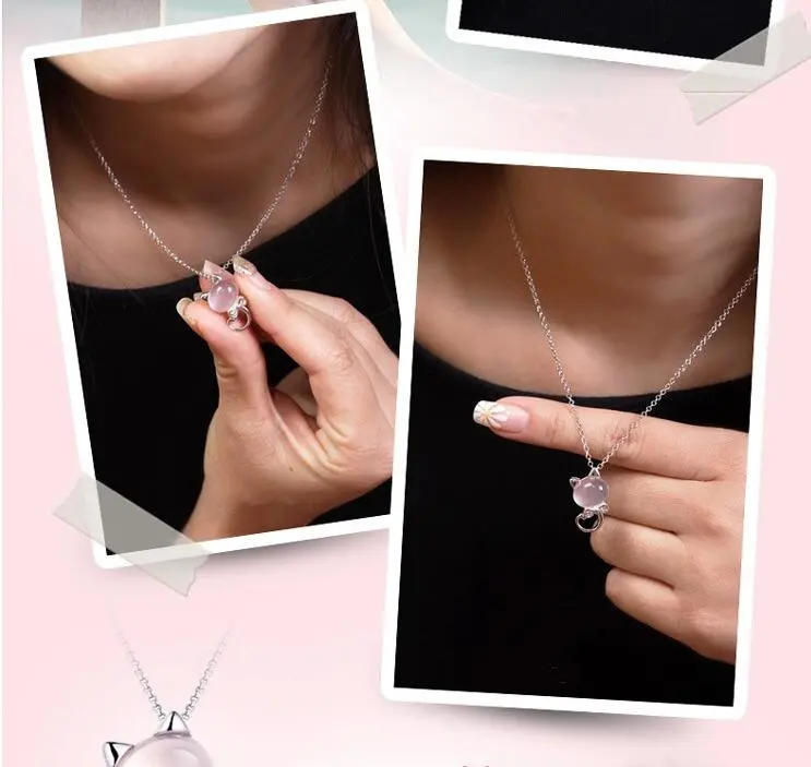 Feline crystal pendant