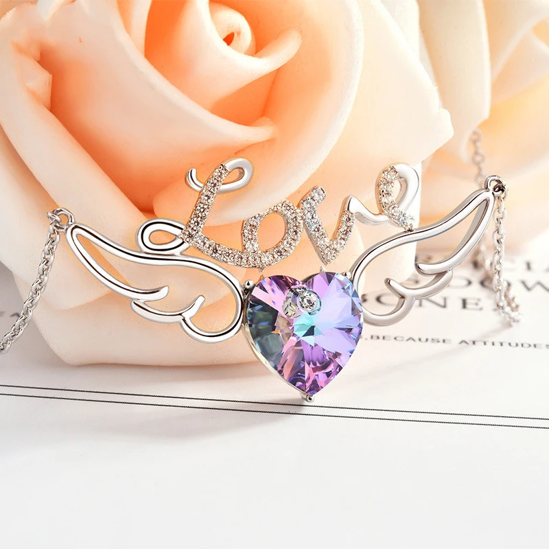 Angel Heart Crystal Sweater Chain
