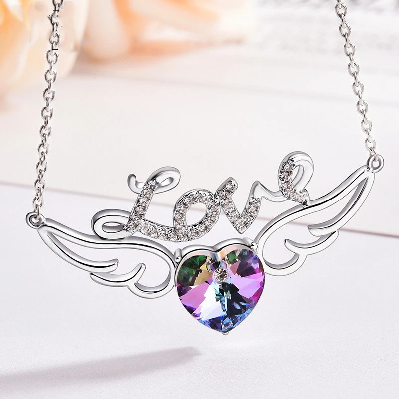 Angel Heart Crystal Sweater Chain
