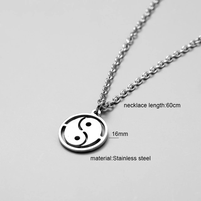 Necklace Stainless Steel Tai  Bagua Pendant