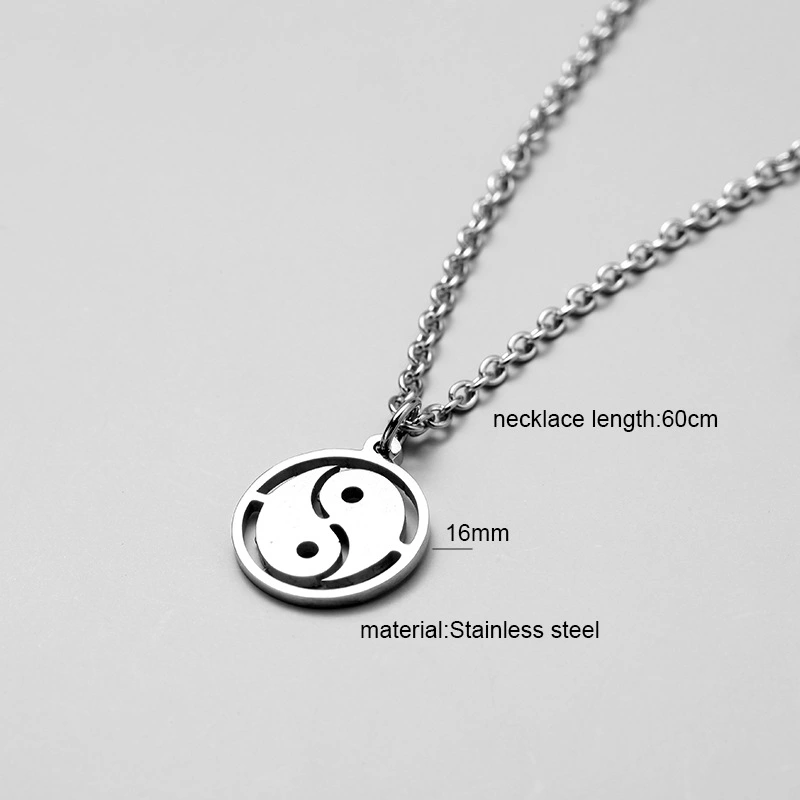 Necklace Stainless Steel Tai Bagua Pendant