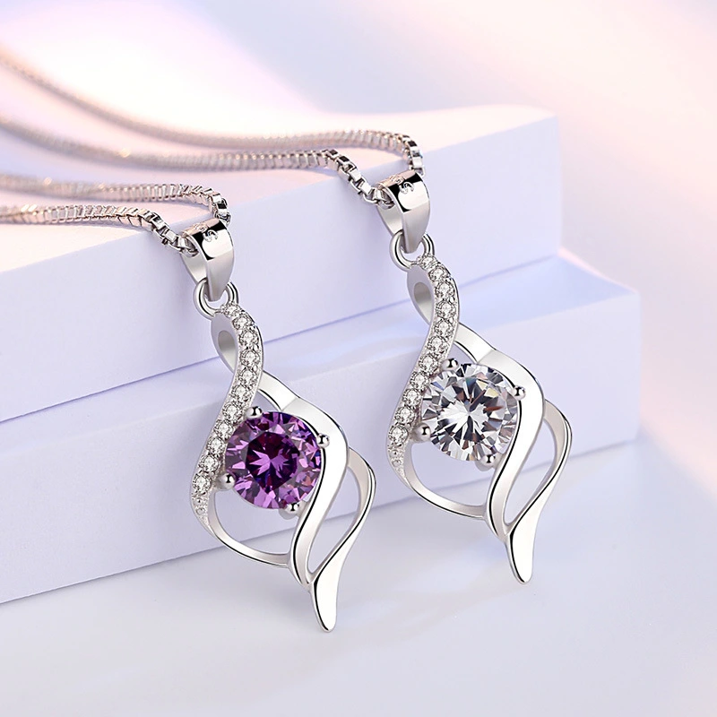 Elegant And Feminine Sterling Silver S925 Pendant Necklace