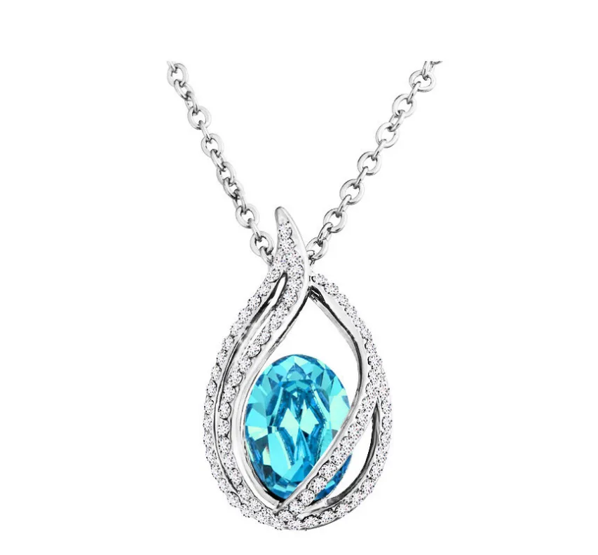 Pendentif Cristal Zircon Bleu Naturel