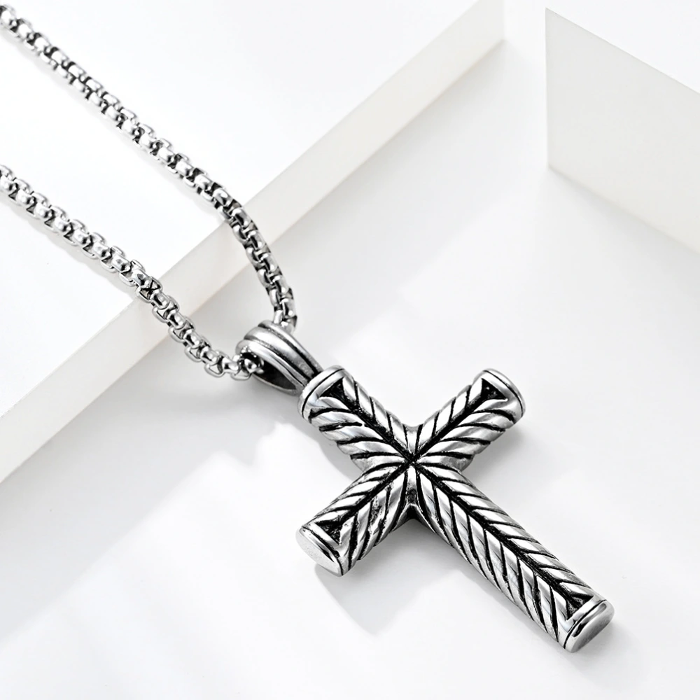 Men's Stainless Steel Casting Cross Pendant Necklace