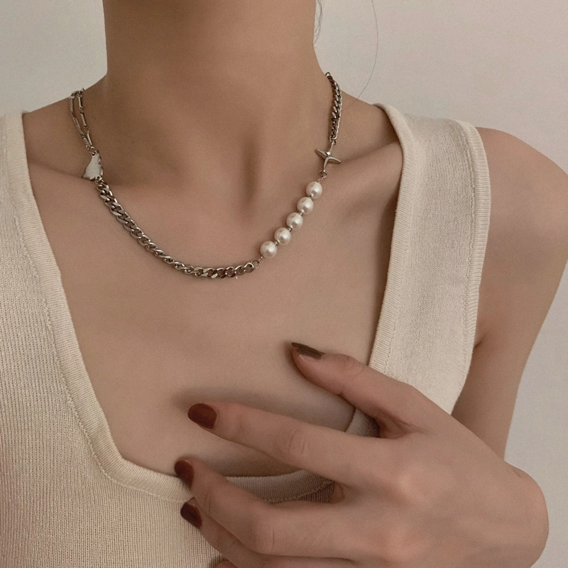 Small design sense pearl clavicle chain female