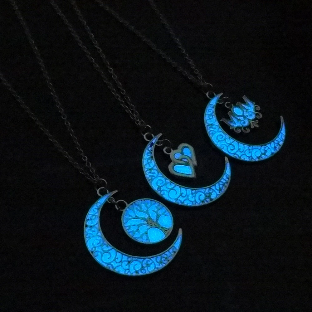Hollow Moon Lumen Life Tree Necklace