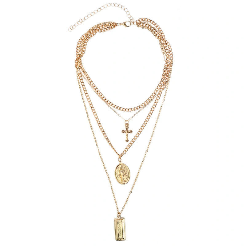 Cross multi-layer pendant necklace