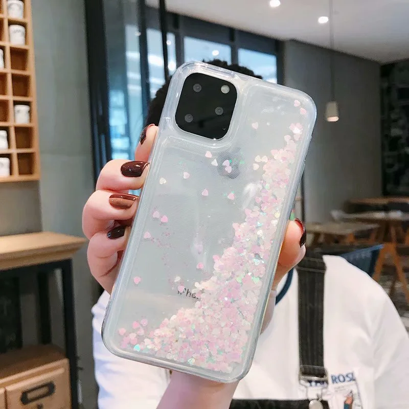 Compatible with Apple , Glitter liquid mobile phone case