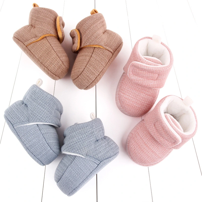 Solid color velcro soft sole toddler shoes