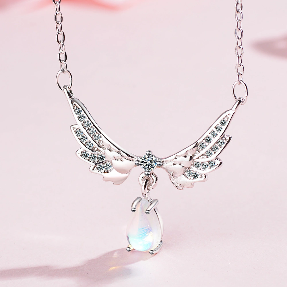 Female Wing Moonstone Necklace