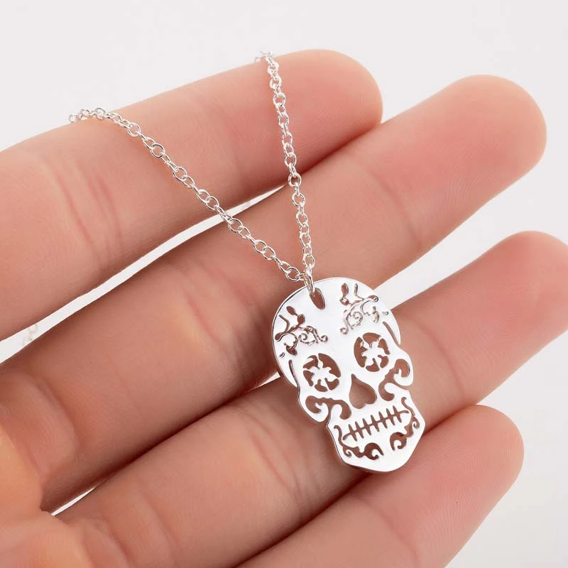 Stainless steel skull necklace
