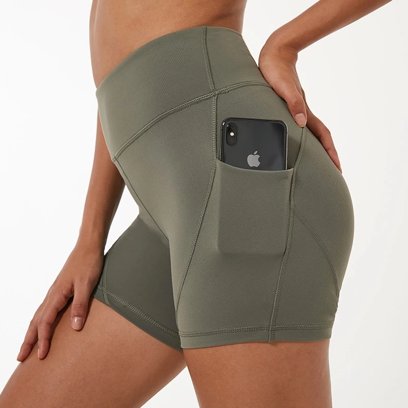 High waist track shorts