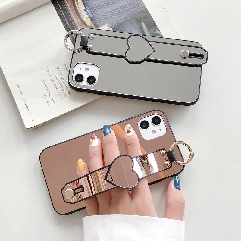 Compatible with Apple , Wristband love mirror phone case