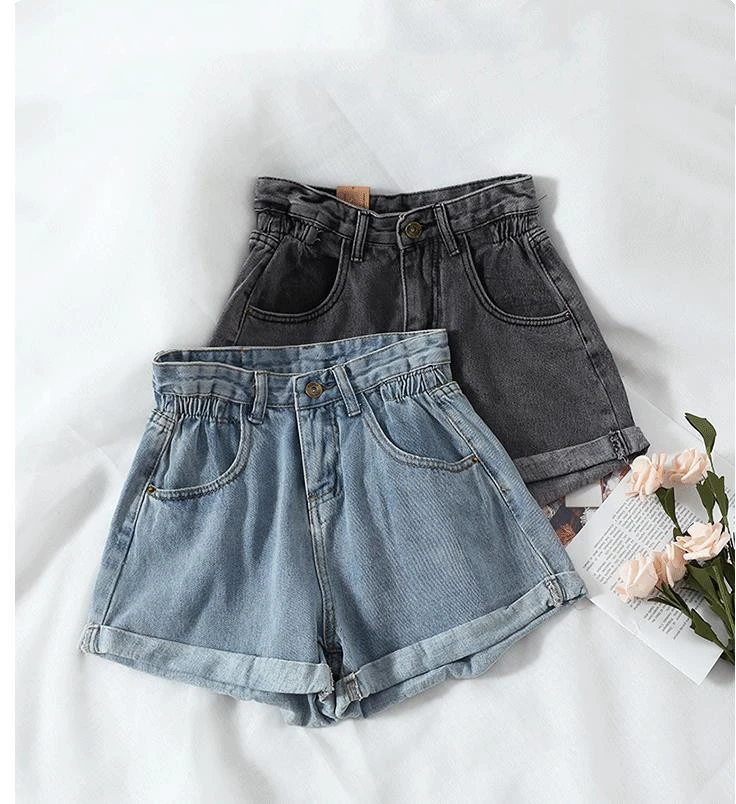 Women's high waist denim shorts