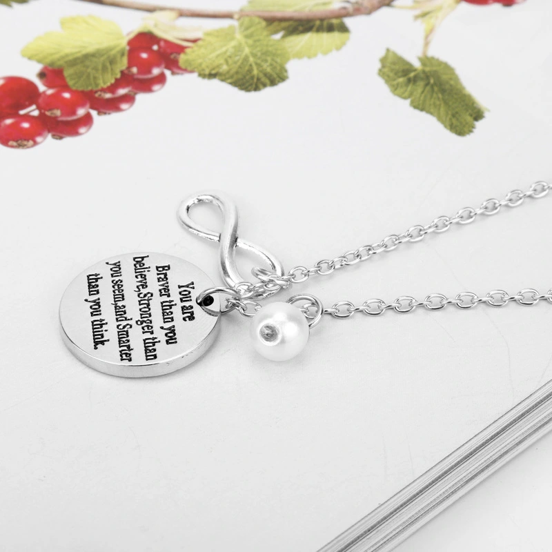 Simple White Fashion Pearl Pendant Stainless Steel Necklace