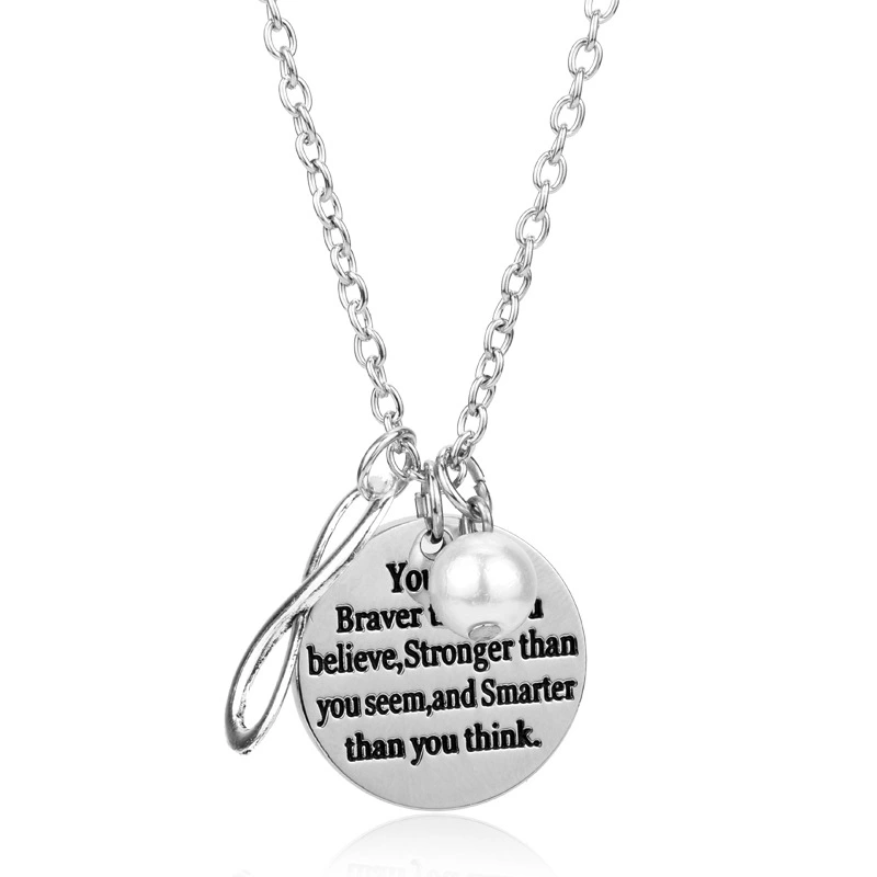 Simple White Fashion Pearl Pendant Stainless Steel Necklace