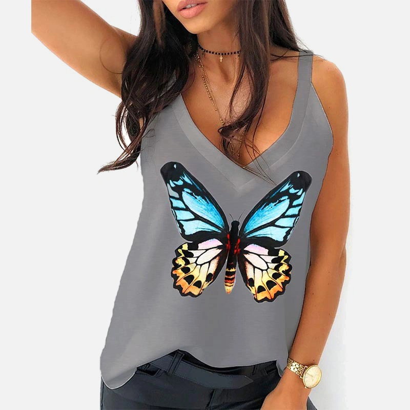 European And American Summer Lip Print Camisole Halter Women