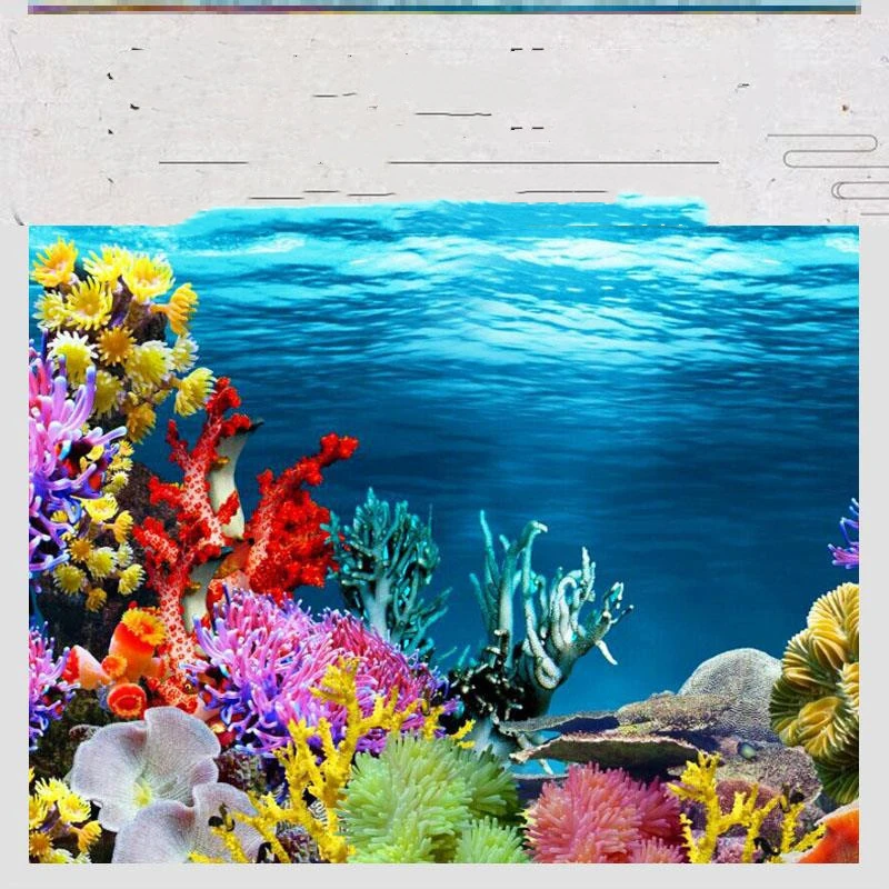 Fish Tank Sticker Background HD 3d Self-Adhesive Background Map Landscape Painting