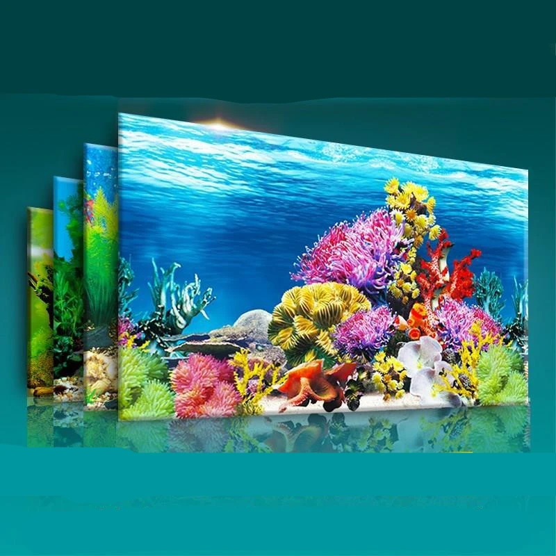 Fish Tank Sticker Background HD 3d Self-Adhesive Background Map Landscape Painting