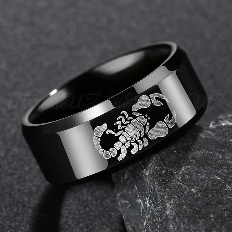 Scorpion Marking Titanium Steel Ring Men's Ring